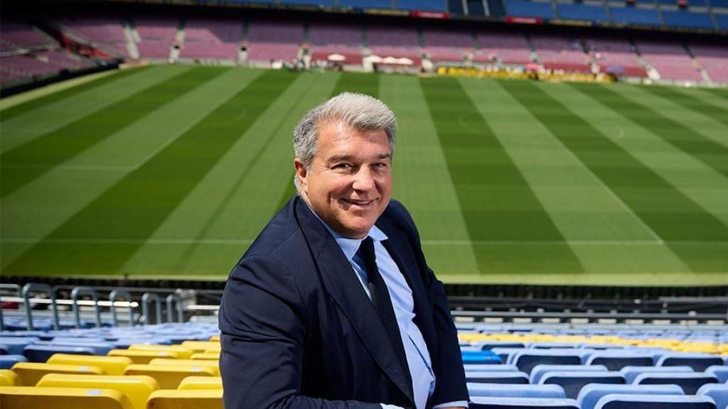 Joan Laporta en el Camp Nou