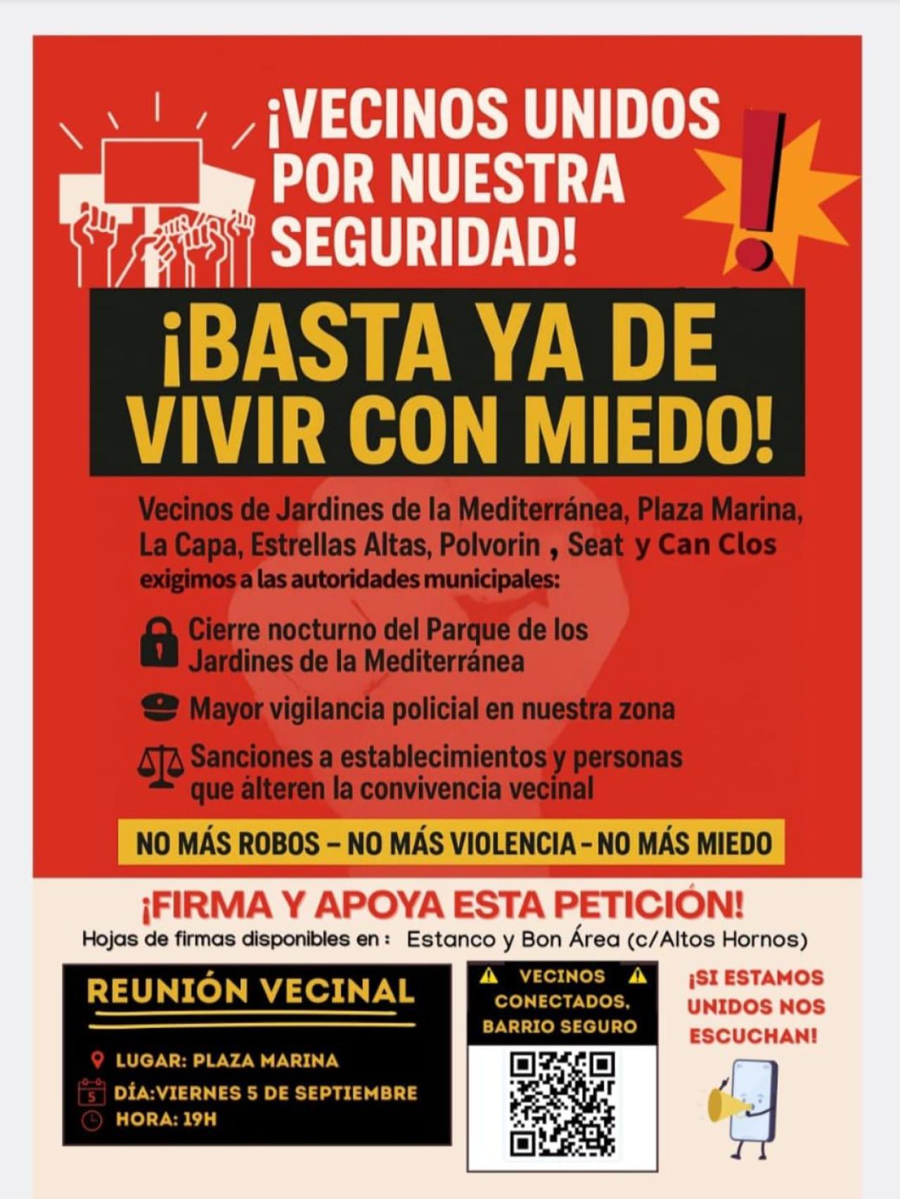 Cartell difós pels veïns de Sants-Montjuïc