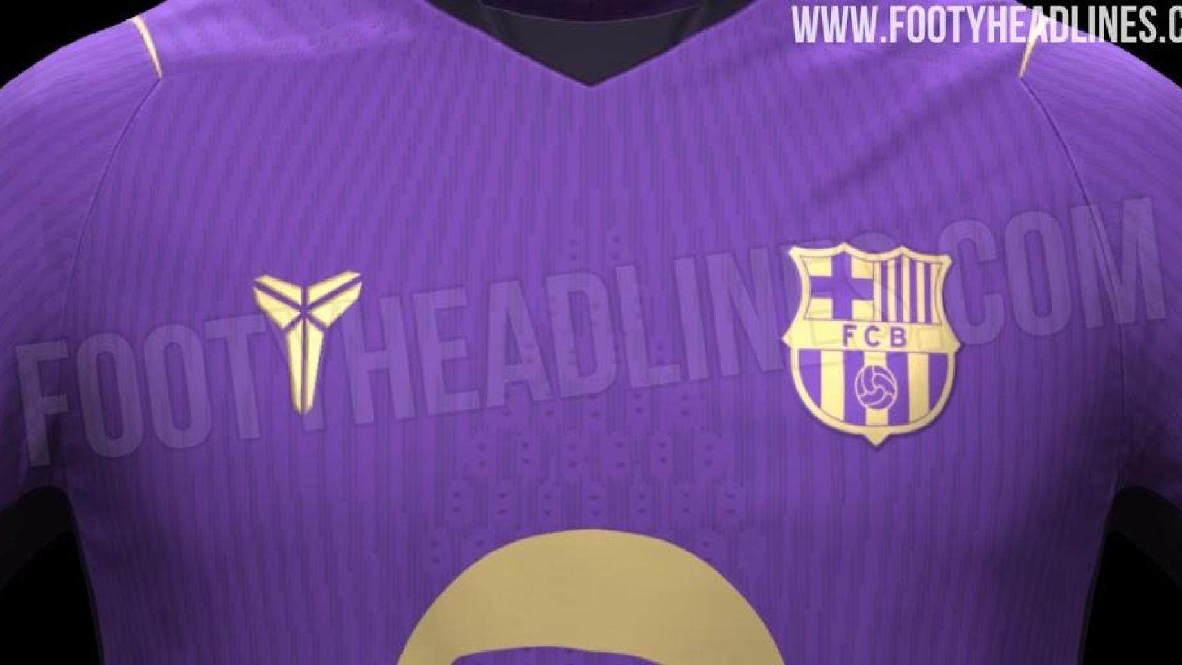 Pecho de la camiseta alternativa del Barça 2026-27, con homenaje a Kobe Bryant