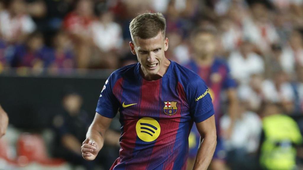 Dani Olmo, desaparecido durante el Rayo-Barça de Liga