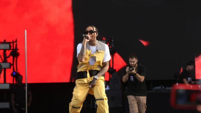 La estrella del rap Tyga en uno de sus conciertos