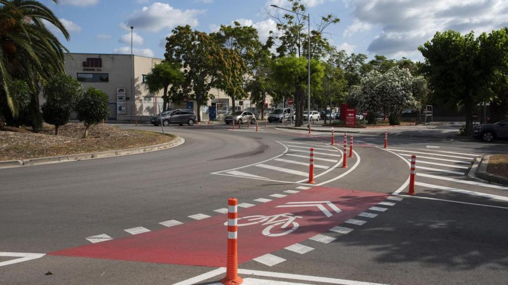 Carril bici en el polígono D’en Botet de Mataró