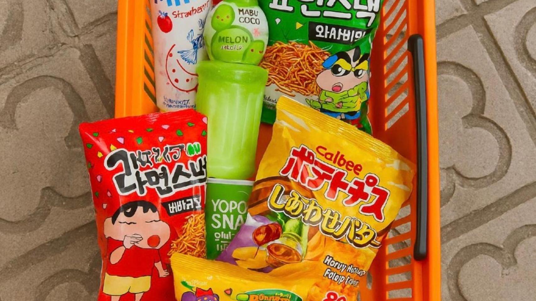 Productos en venta en el nuevo negocio coreano en Barcelona