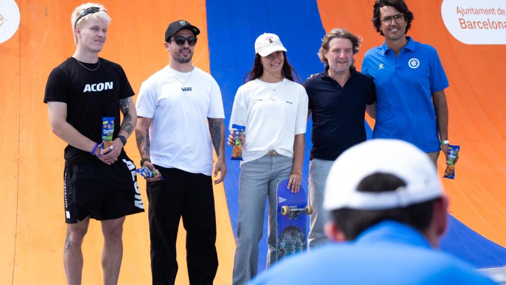 Aleksi Sainio, José 'Maligno' Torres, Valentina Krauel, David Escudé y Victor Casanovas en la roda de premsa de l'Extreme Barcelona 2025