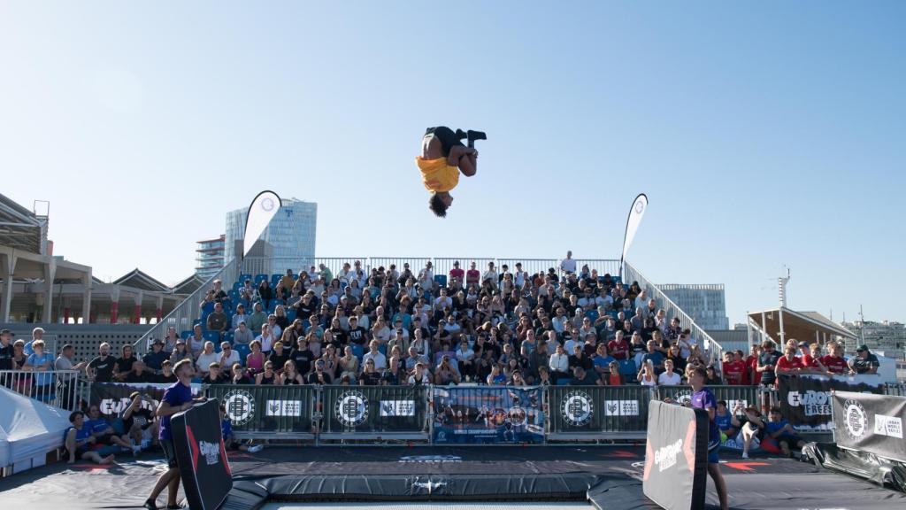 Competició de trampolí lliure a l'Extreme Barcelona 2024