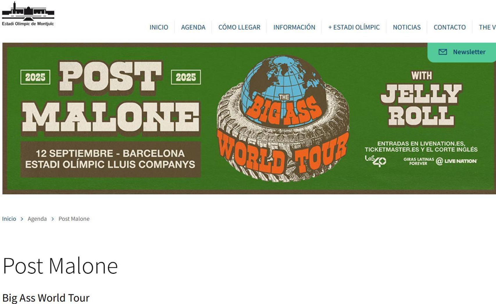 Barcelona promociona el concierto de Post Malone en Montjuïc