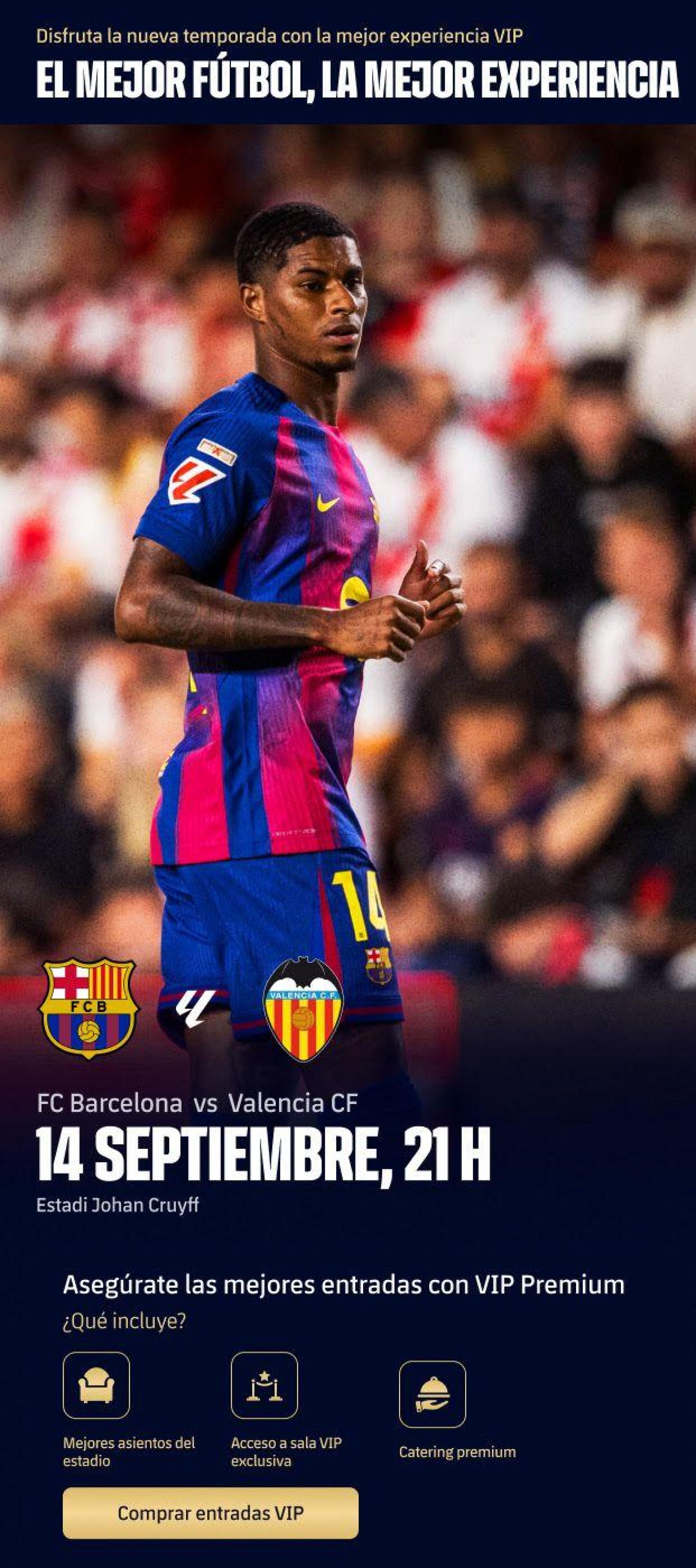 El Barça venderá entradas Vip Premium para el partido contra el Valencia en el Estadi Johan Cruyff