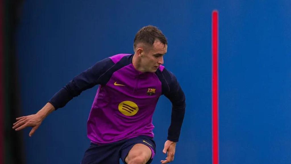Fermín López i Marc Casadó, en un entrenament del Barça