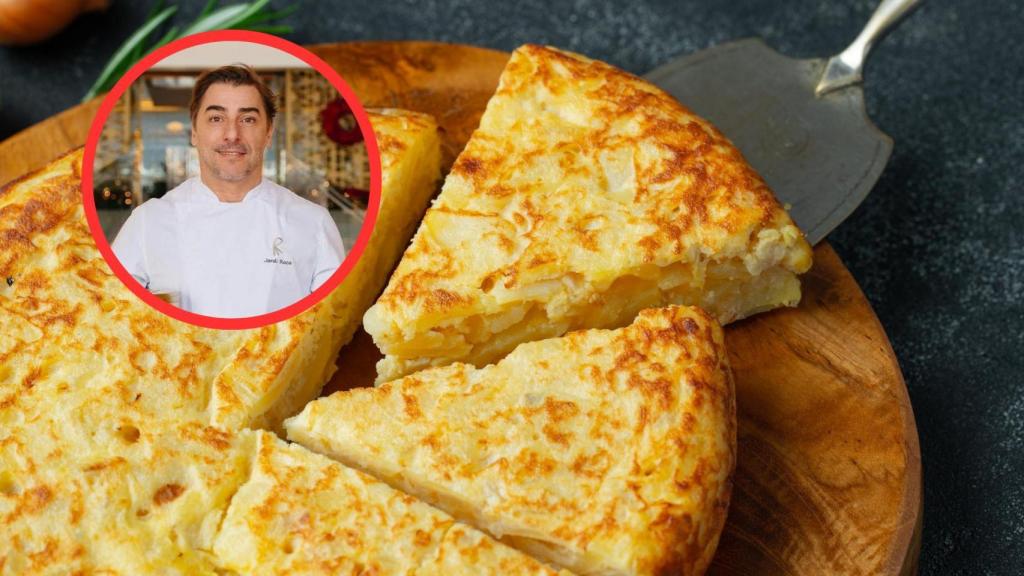 Fotomontaje Jordi Roca y tortilla de patatas