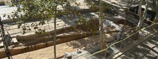 Muralla medieval descubierta por las obras de la Rambla