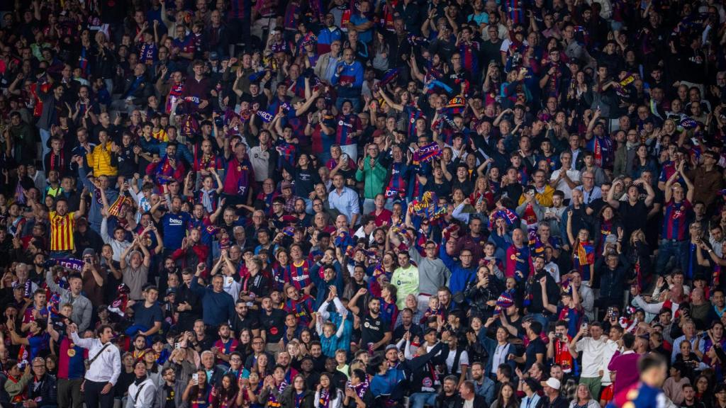 La afición del Barça en Montjuic