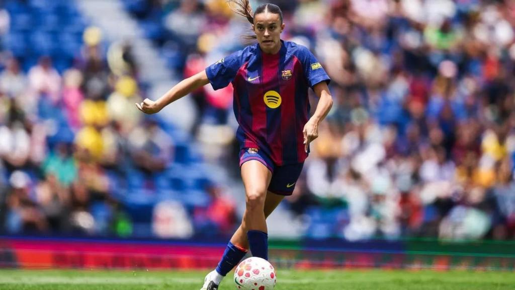 Clara Serrajordi en el duel de pretemporada contra el Club América a Mèxic