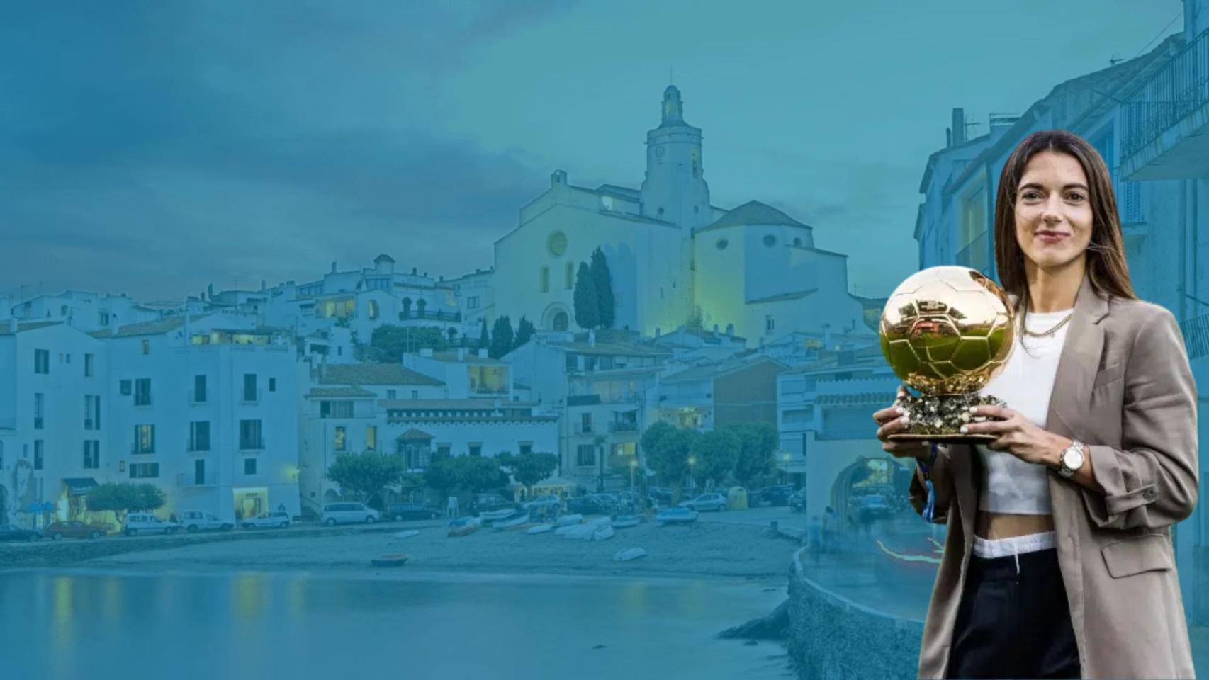 Aitana Bonmatí con el fondo de Cadaqués