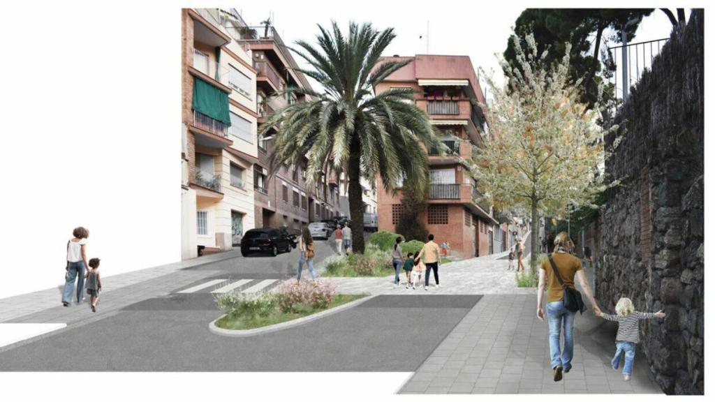Render de la remodelación de la calle Torrent del Remei y de la Farigola
