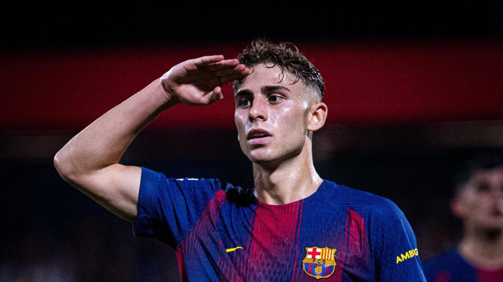 Fermín López celebra su gol ante el Valencia en la Liga
