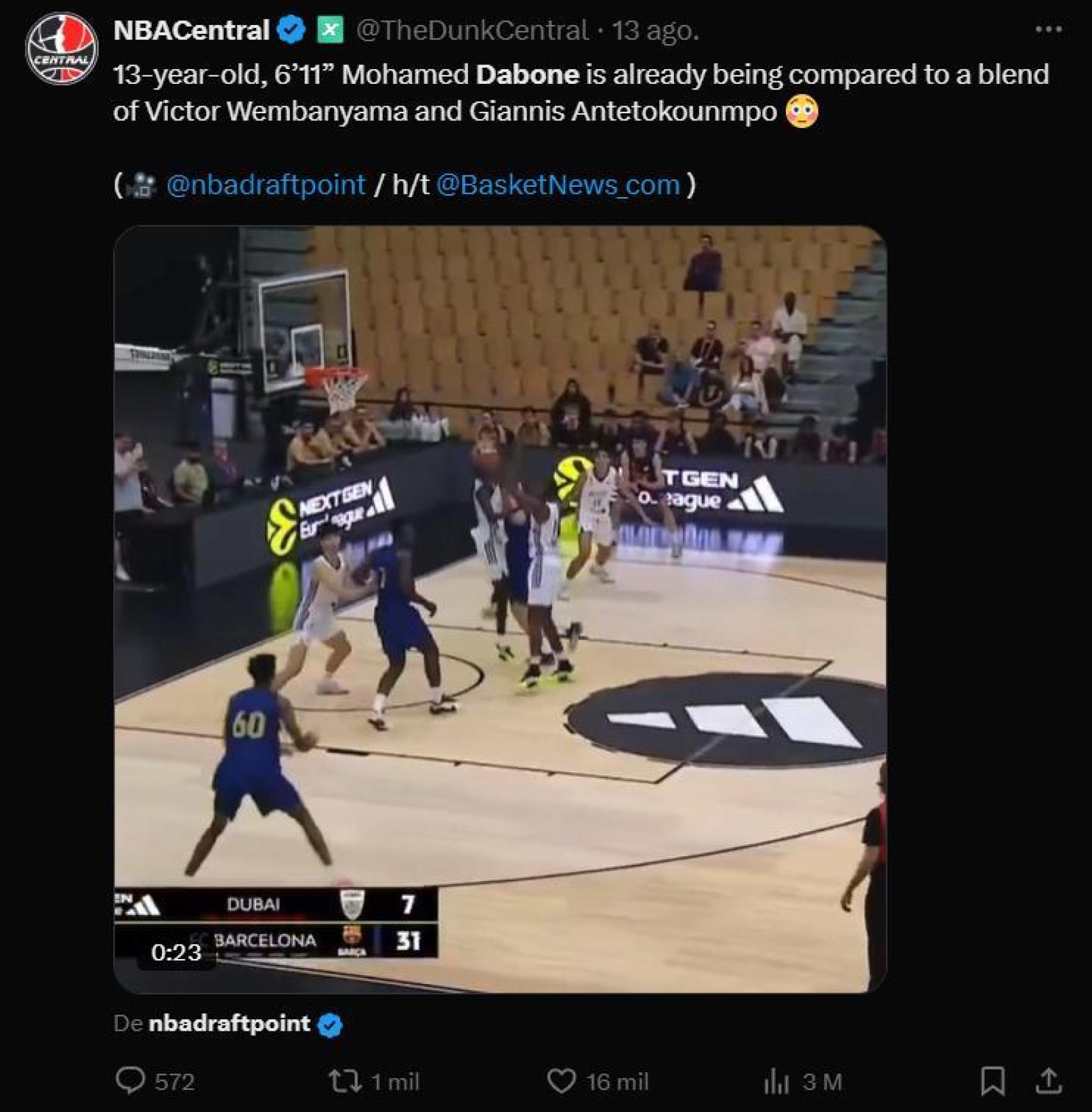 En Estados Unidos comparan a Dabone con Antetokounmpo o Wembanyama