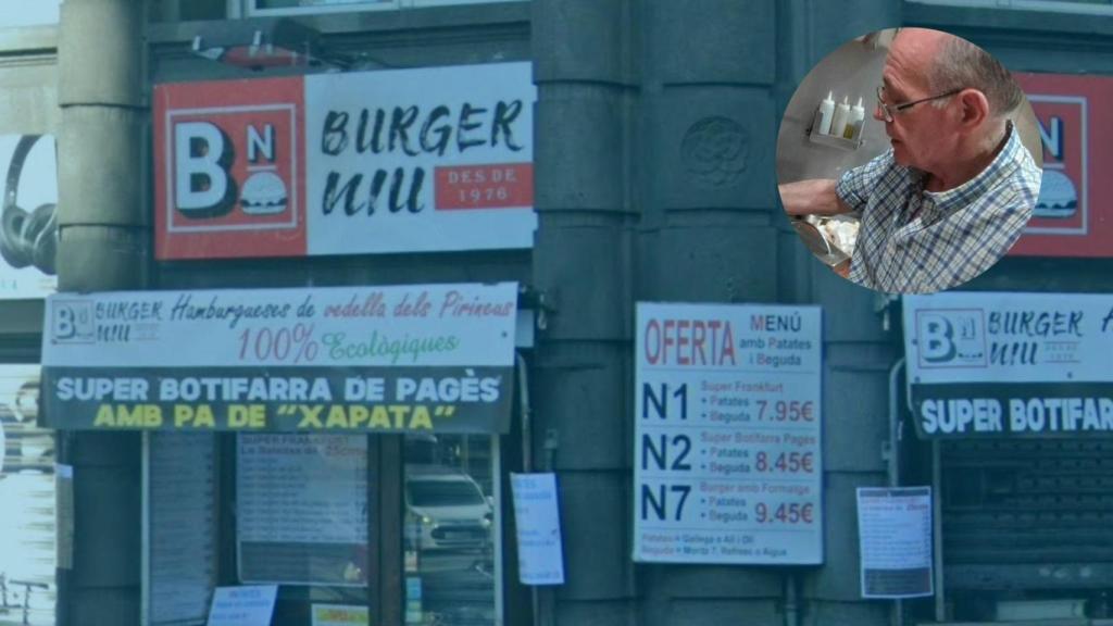 Montaje de Francesc, el dueño de la 'hamburguesería antisistema' de Barcelona
