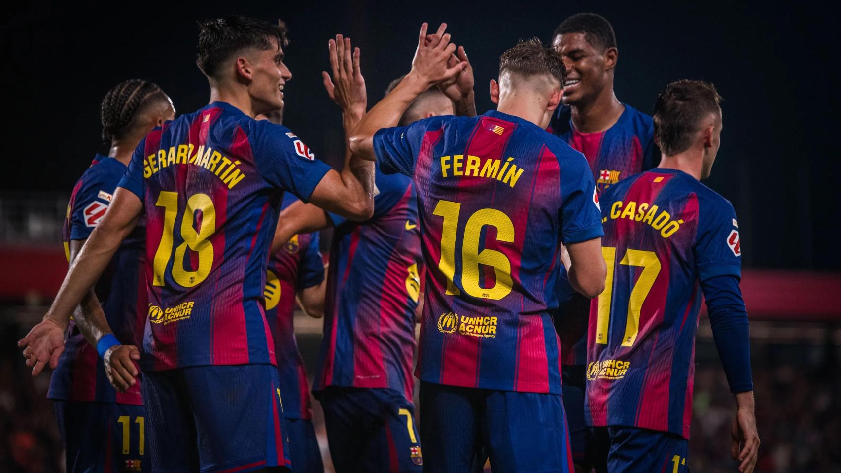 El Barça celebra un gol ante el Valencia en el Johan Cruyff