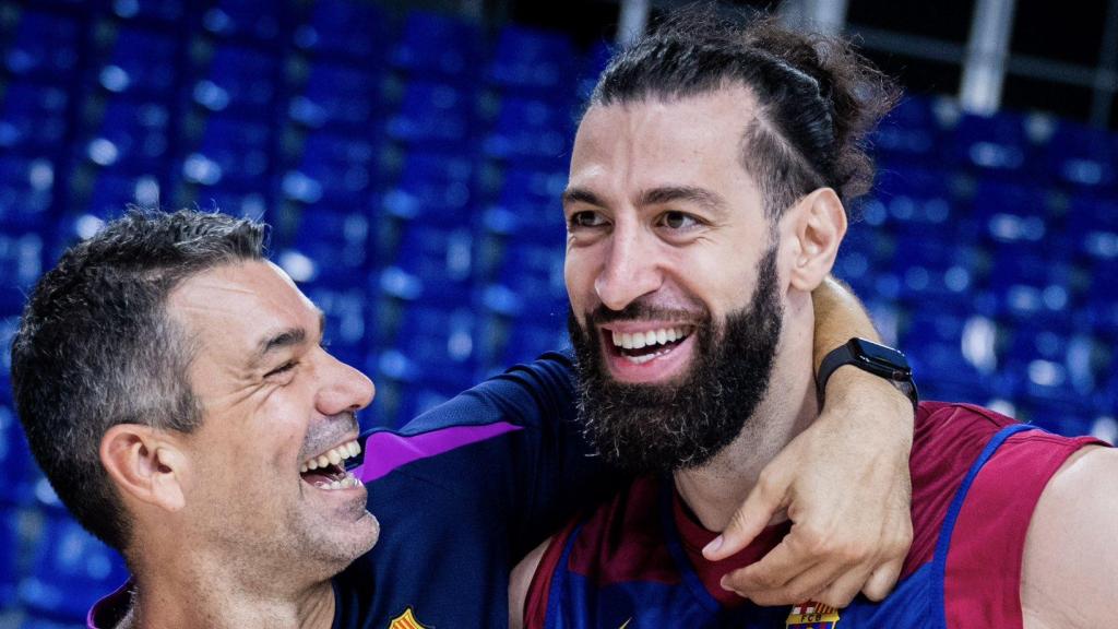Tornike Shengelia en su primer día con el Barça de basket