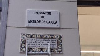 Placa de la calle Passatge de Matilde de Gaiolà, en el Eixample