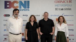Anna Guitart, comisaria del Ayuntamiento de Barcelona; Carlos Zanon; Miguel Aguilar, editor de Random House