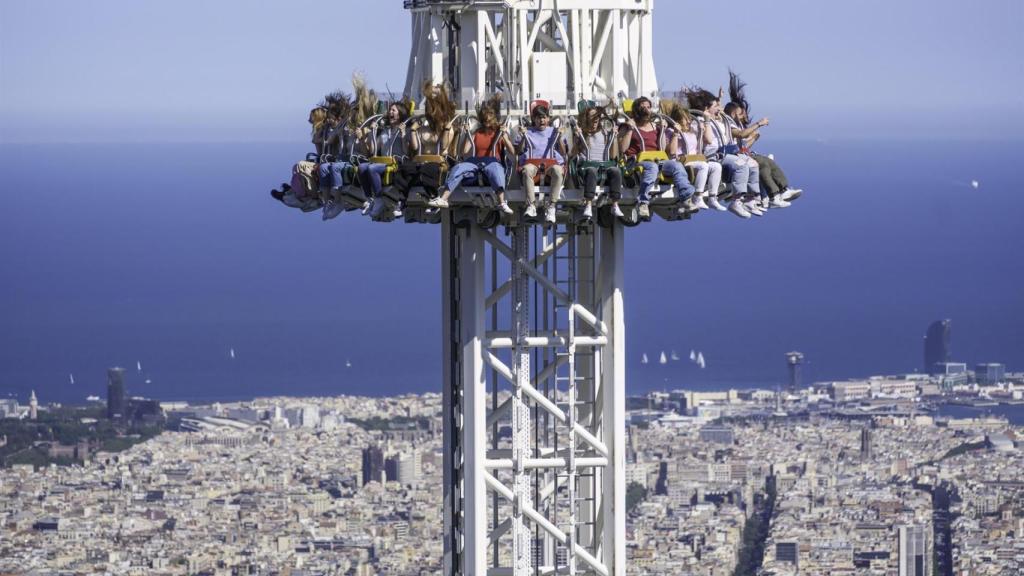 La atracción Merlí, la caída libre del parque de atracciones Tibidabo de Barcelona, en una imagen de archivo.