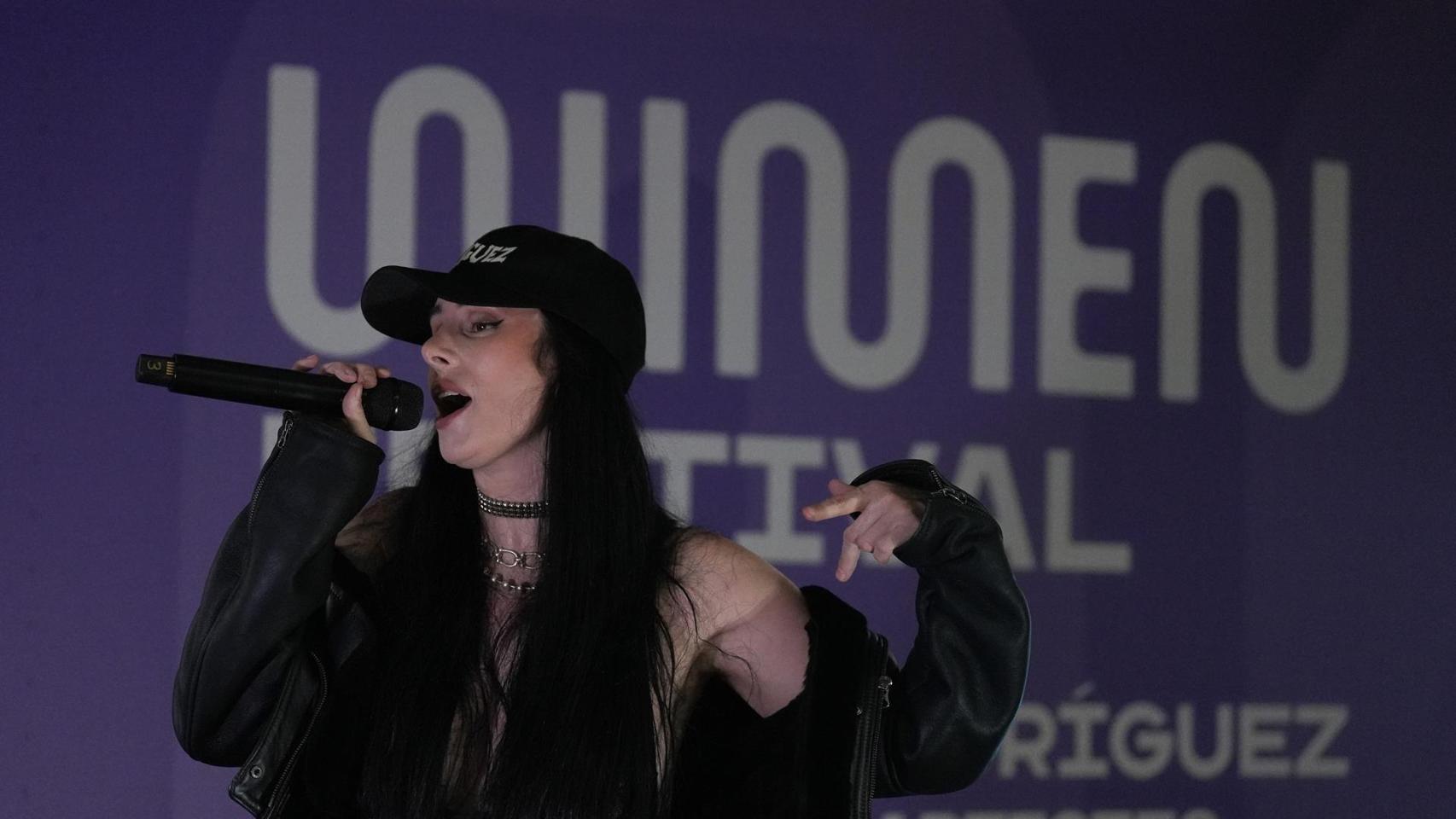 La cantante Mala Rodríguez, durante su actuación para presentar el Wimen Festival de Barcelona, a 18 de septiembre de 2025, en Barcelona, Catalunya (España).