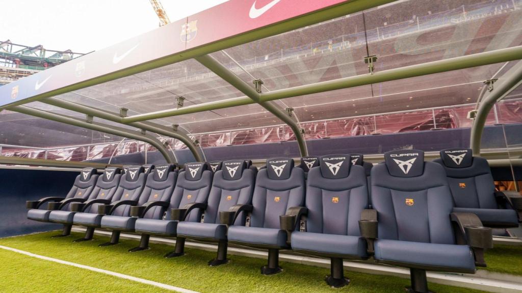 Banquillo del Camp Nou, a septiembre de 2025