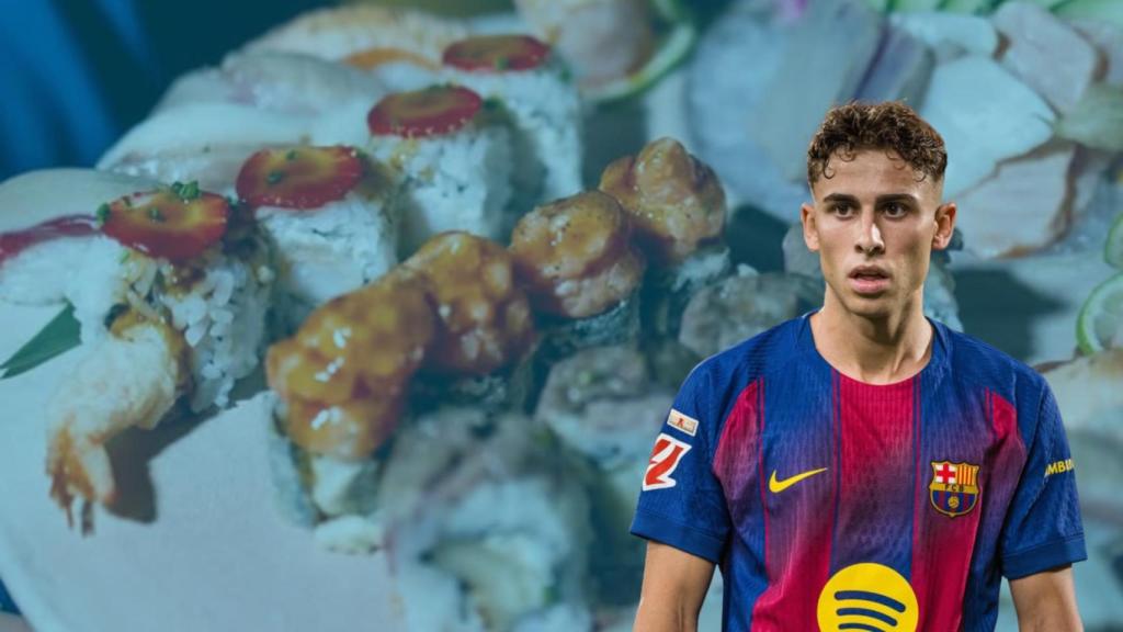 Fotomontaje de Fermín López sobre un fondo del restaurante Ikabana