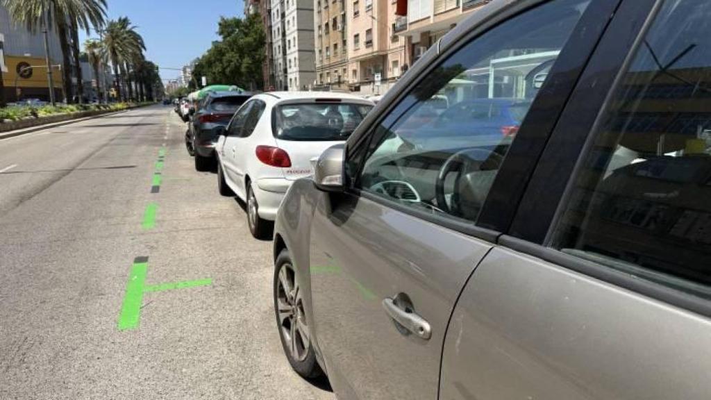 Una zona de estacionamiento regulado en L'Hospitalet de Llobregat
