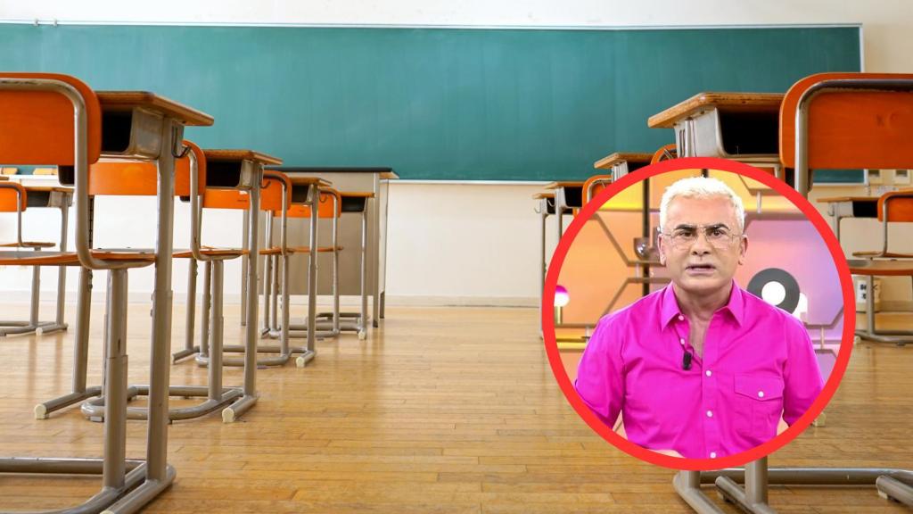 Jorge Javier Vázquez e interior de un colegio