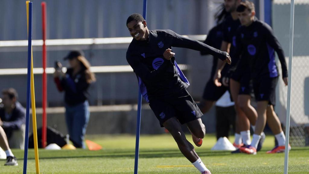 Marcus Rashford se entrena en la Ciutat Esportiva, antes del Real Oviedo-Barça