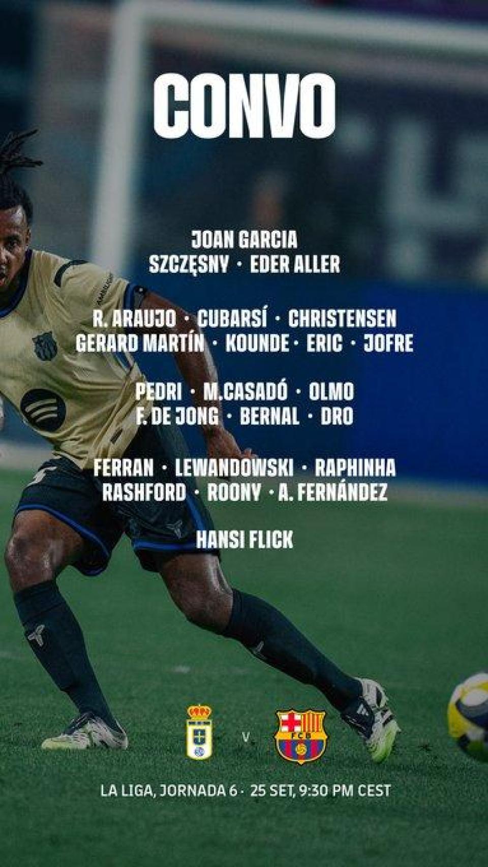 Convocatoria del Barça para Oviedo