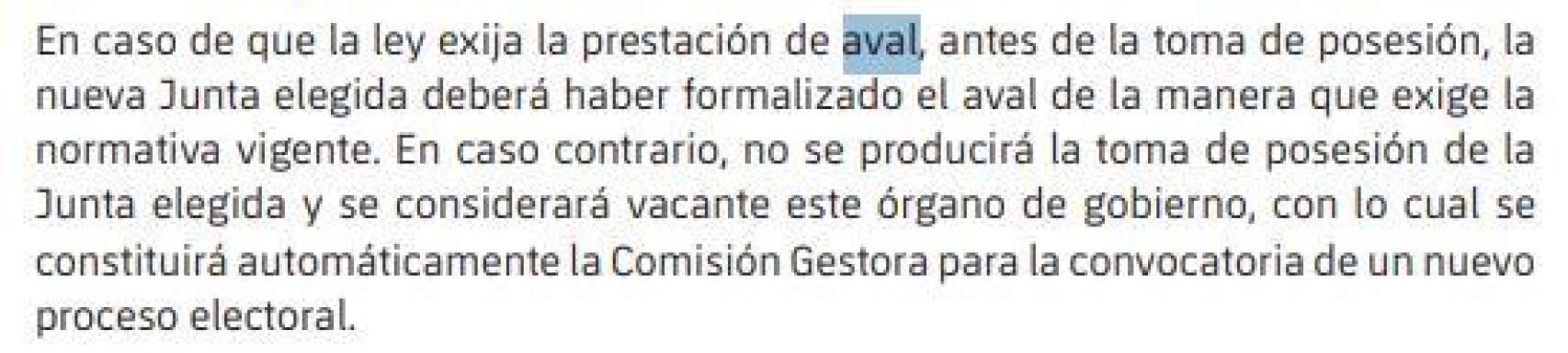 Los estatutos del Barça exigen la presentación de un aval conforme a la normativa vigente