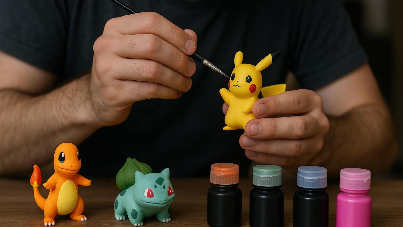 Pinturas fluorescentes para recrear poderes Pokémon en miniaturas