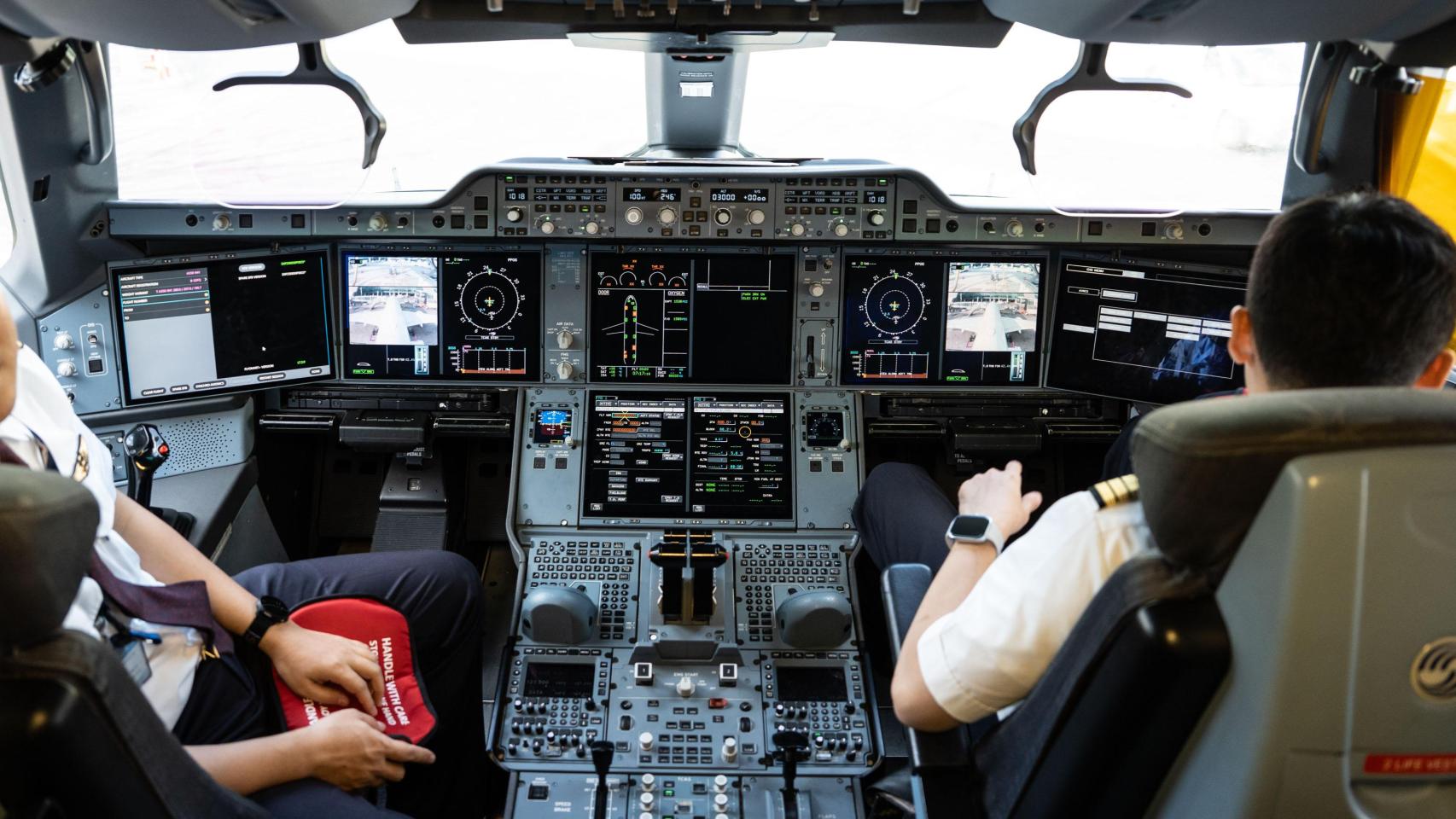 Imagen de archivo de una cabina de avión en el aeropuerto