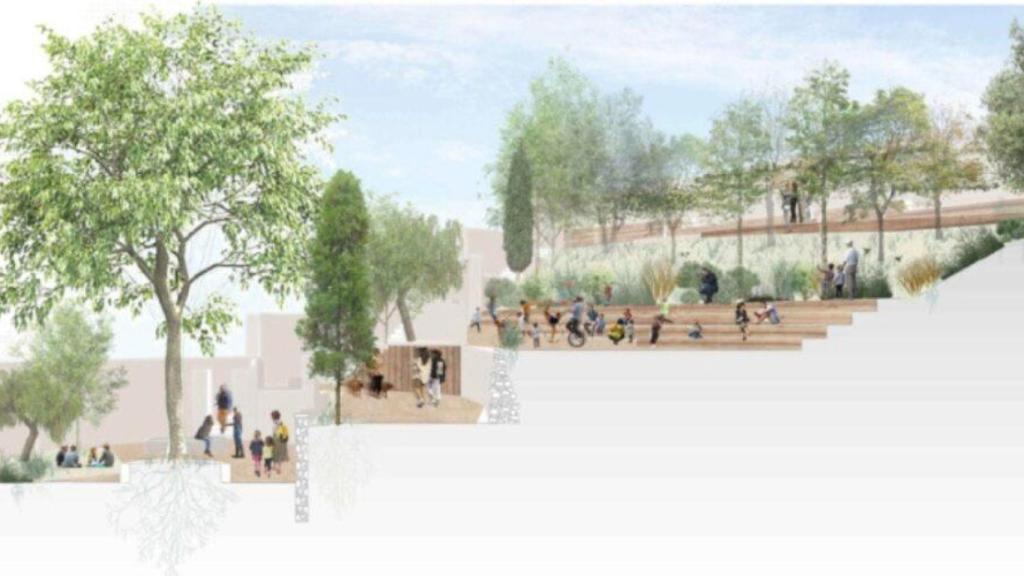 Render dels Jardins de la Font del Carbó al Park Güell