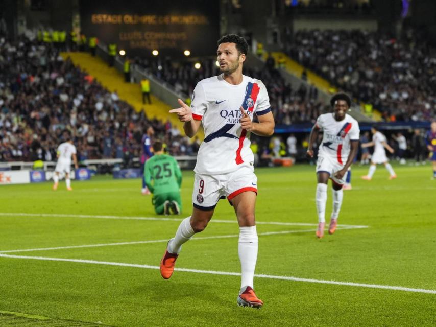 Gonçalo Ramos celebra el segundo gol del PSG