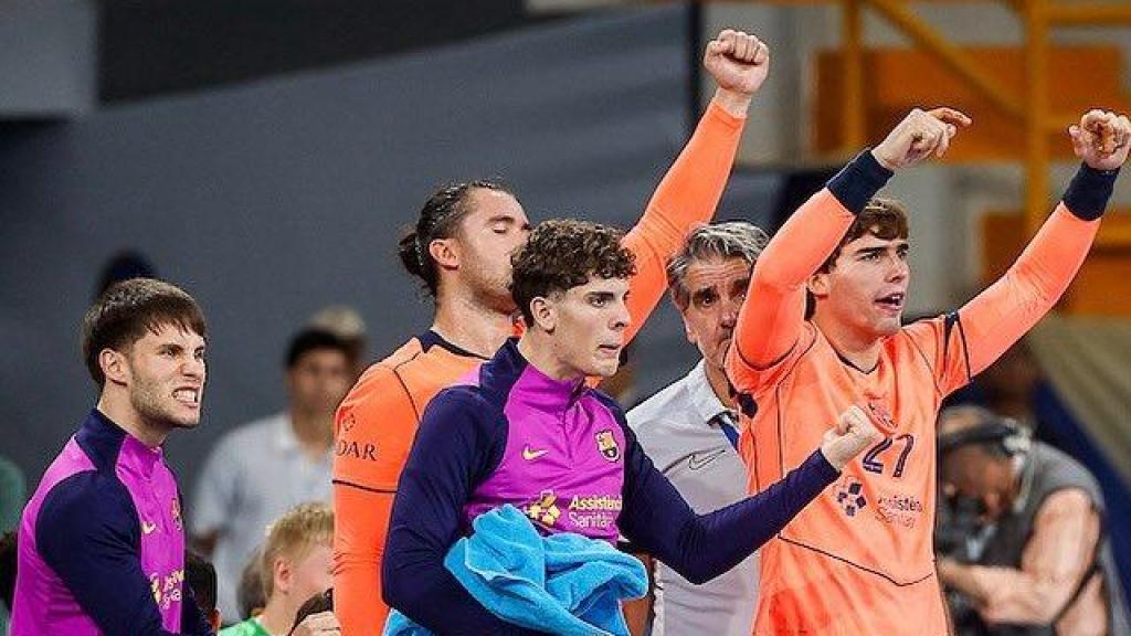 El Barça de balonmano celebra el pase a la final del Mundial de Clubes