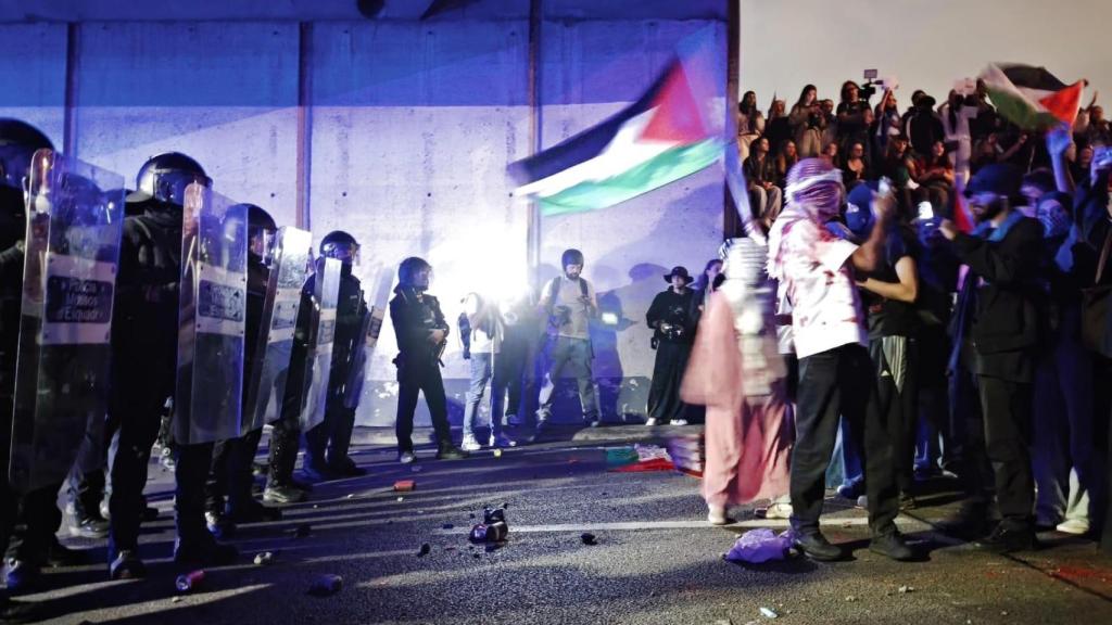Los manifestantes propalestina en Barcelona