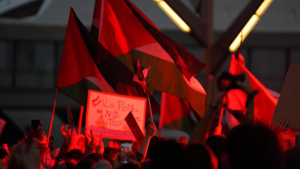 Manifestantes en Barcelona por Gaza
