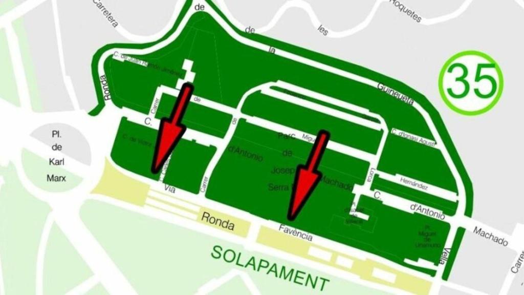 Zona de aparcamiento regulado en Canyelles