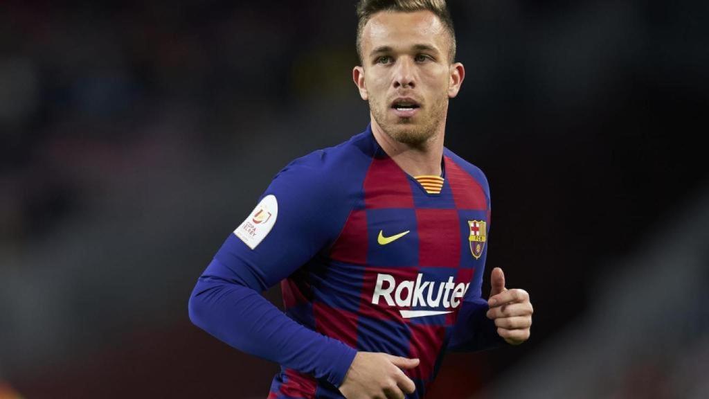 Arthur Melo, en un partido durante su etapa en el Barça