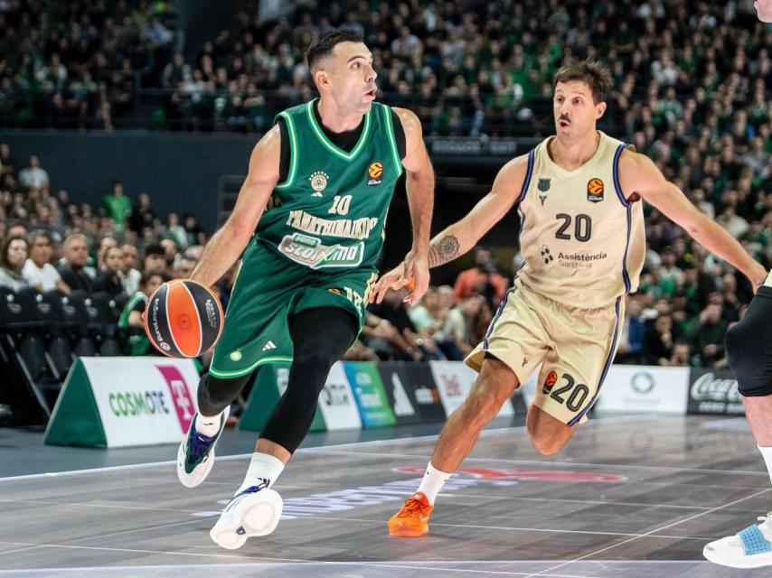 Nicolás Laprovittola en el partido del Barça de basket contra el Panathinaikos