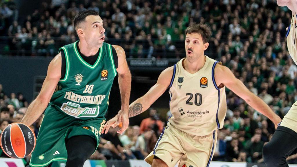 Nicolás Laprovittola en el partido del Barça de basket contra el Panathinaikos