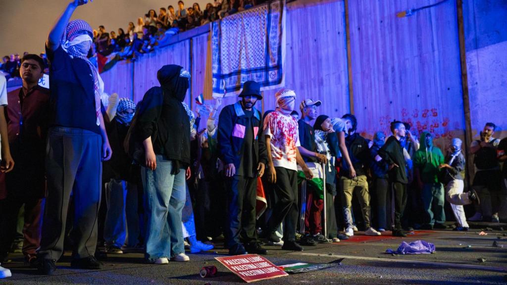 Los manifestantes propalestina en Barcelona