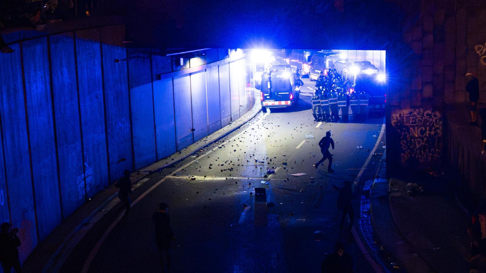 Manifestación a favor de Palestina y distubios finales en el Centro de Barcelona