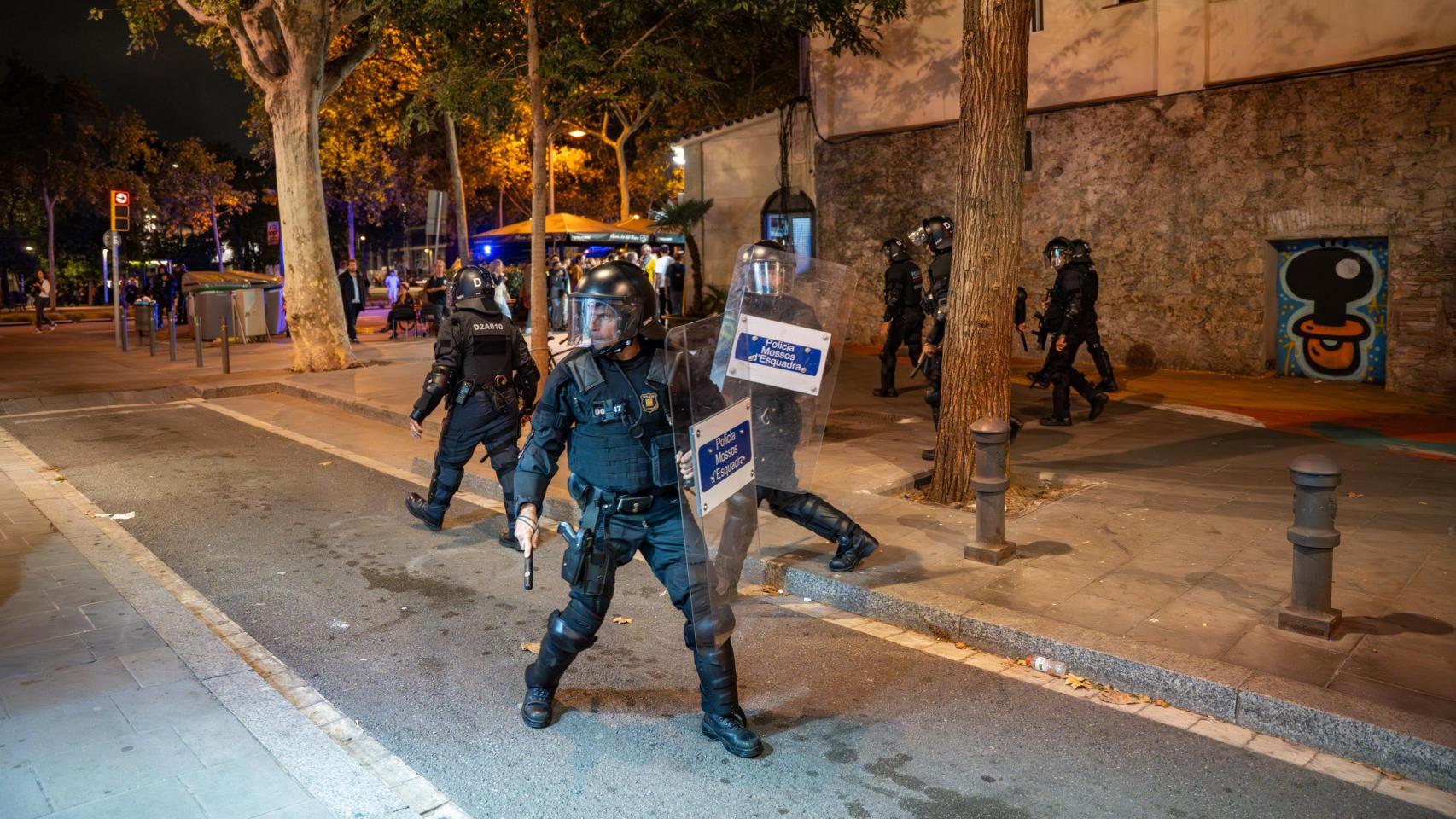 Manifestación a favor de Palestina y distubios finales en el Centro de Barcelona