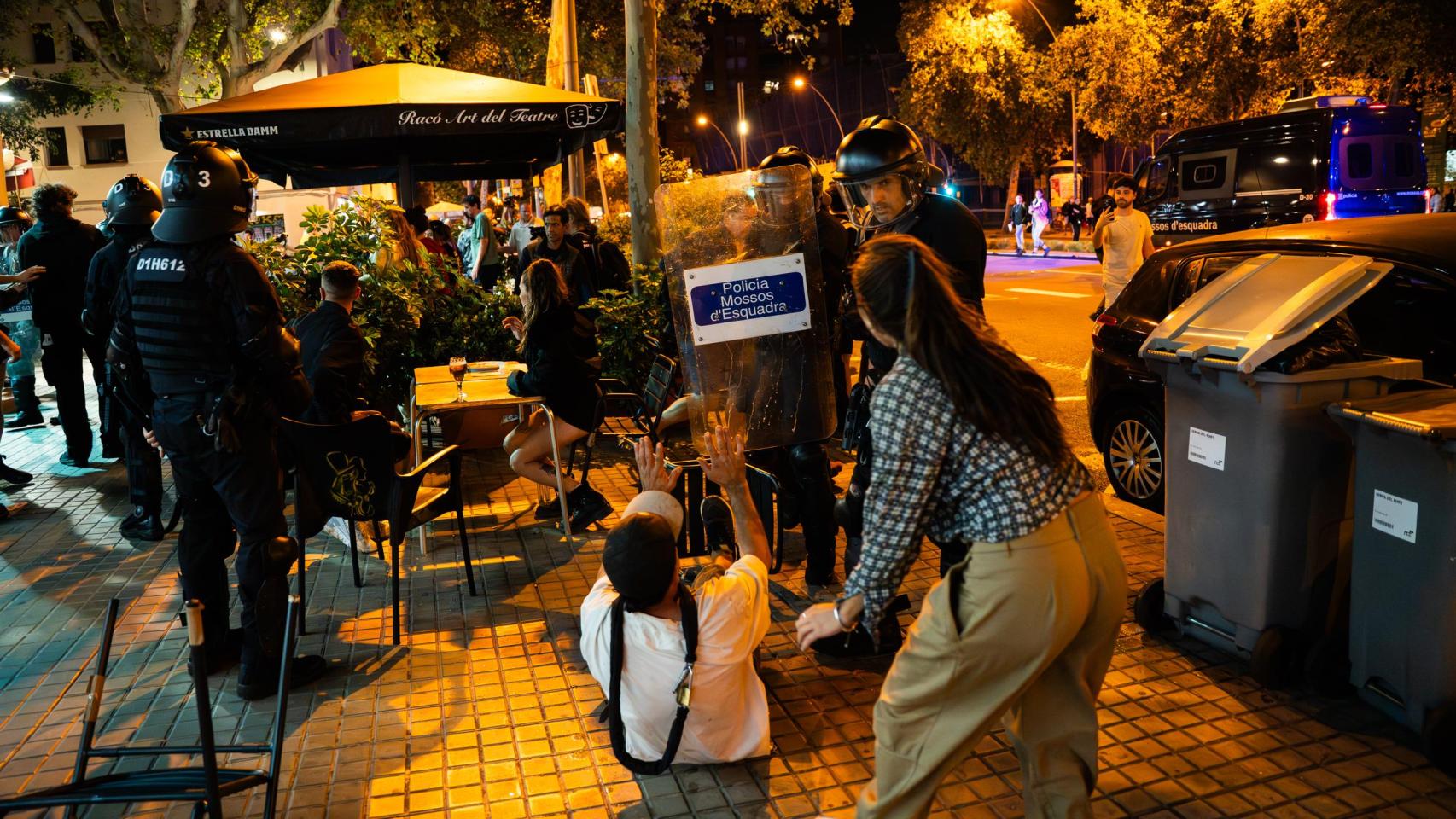Manifestación a favor de Palestina y distubios finales en el Centro de Barcelona