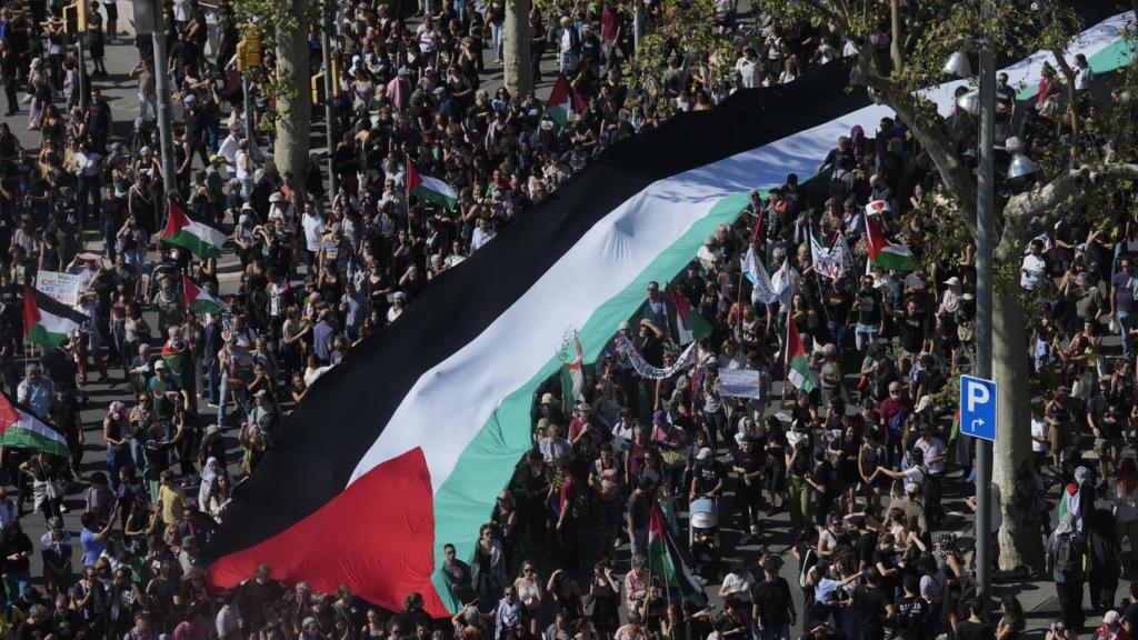 Manifestació a Barcelona en suport a Palestina